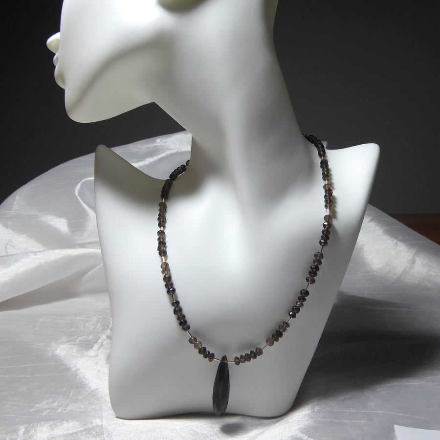 Sterling Silver and Smoky Quartz Necklace