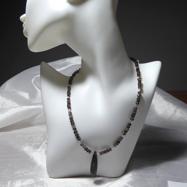 Sterling Silver and Smoky Quartz Necklace