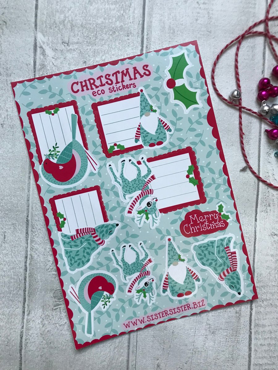 Merry Christmas Eco Sticker Sheet