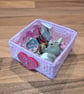 Small tray for small desk items - pink and purple with heart charm - Image 4