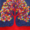 Tree of Life Card, Spiritual Rainbow Tree, Symbolic Art Card, Sympathy Card Tree