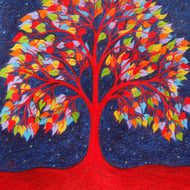 Tree of Life Card, Spiritual Rainbow Hearts Tre... - Folksy