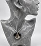 Small Scallop Seashell Fused Glass Pendant with Real Platinum Lustre Motif - Image 3