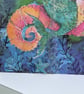 Quirky Mermaid riding a seahorse blank card for any occasion - Image 5