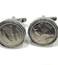 1934 Irish coin cufflinks- Great coin gift idea. Genuine Irish 3d threepence coi - Image 1