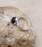 Minimalist Black Onyx ring. Adjustable 925 sterling silver rings for women - Image 3