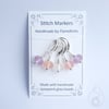 Lampwork Stitch Markers - Frosted Pink, Purple and White
