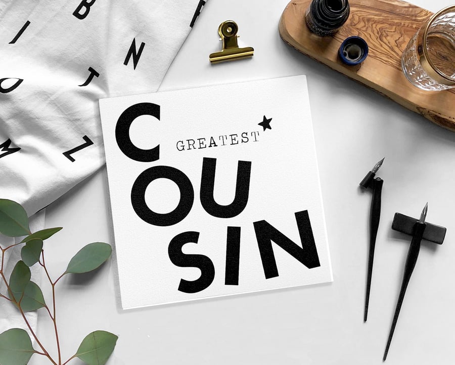 COUSIN Birthday card - Blank card