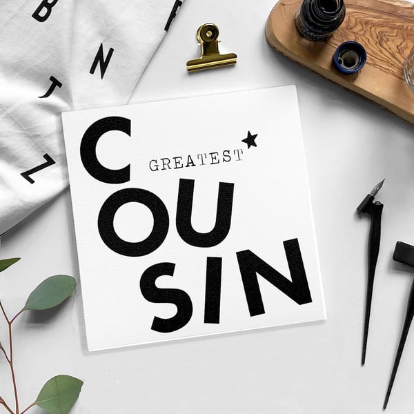 COUSIN Birthday card - Blank card