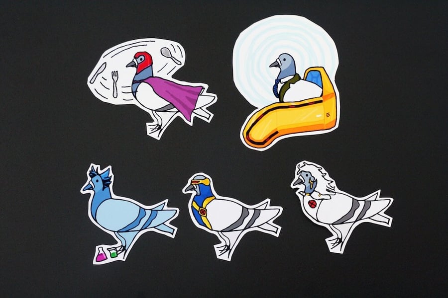 90s Cartoon Mutants Pigeon Illustration Magnets (Pack of 5) - Leaders