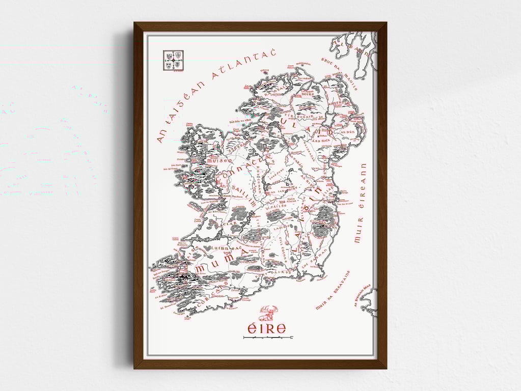 Eire - Ireland Map inspired by Tolkien