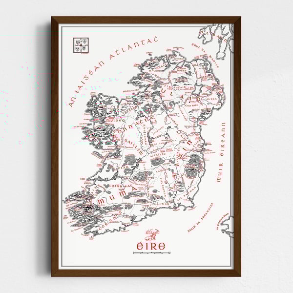 Eire - Ireland Map inspired by Tolkien