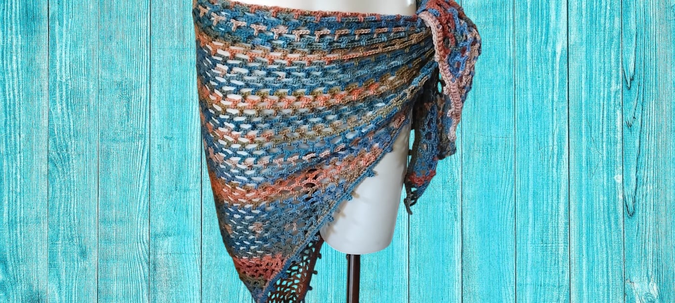 3 in 1 Crochet Beach Coverup Sarong Wrap, Ombre Mesh Shawl, Boho Halter Top