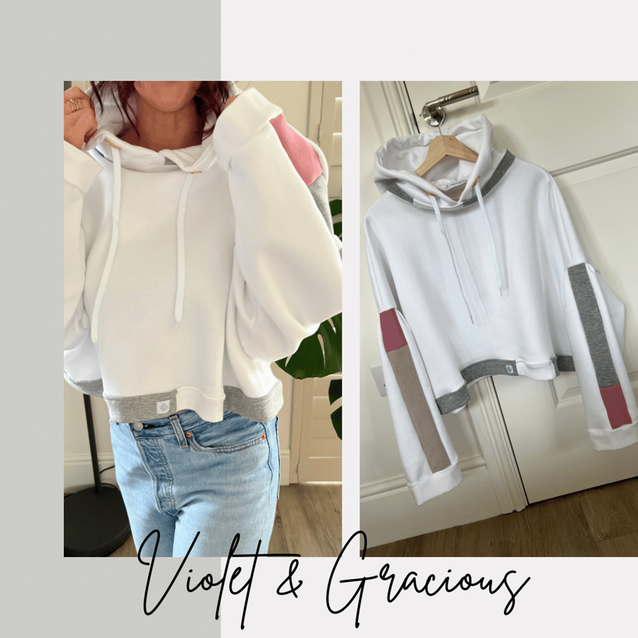  Boyfriend Hoodie . Hoodie . White Hoodie . Unisex Sweater . size XL 