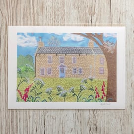 Country cottage A4 giclee print