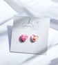 Dried flowers earrings, Floral heart earrings - Image 1