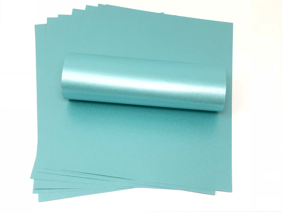 10 Sheets A4 Sea Blue Double Sided Pearlescent Card Quality 300gsm 110lb Cover C