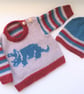 Dinosaur Baby Sweater and Hat Knitting Pattern, Digital Pattern - Image 5