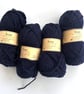 Woolyknit Aran British Wool 4 x 50 gram balls in Navy Blue
