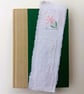 Hand Embroidered Bookmark - Pink Flower- Created using Upcycled Vintage Fabric - Image 5