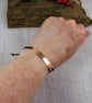 Patterned Copper Bracelet. Hidden Love You Message on Adjustable Waxed Cord  - Image 4