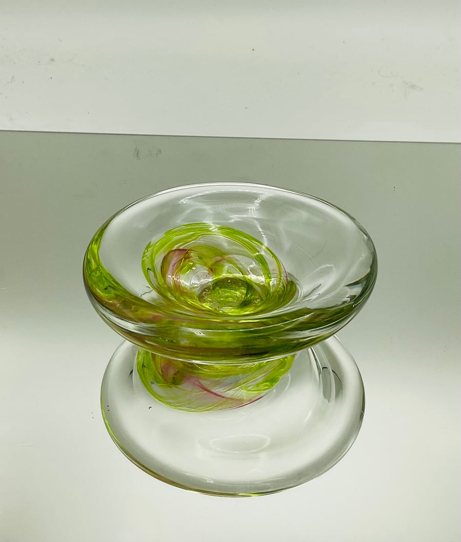 Pink Lime Green Trinket Bowl