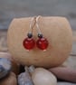 Silver drop earring - sterling silver & carnelian thread drop earrings - Image 4