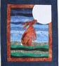 Moon Gazing Hare Kit Art Quilt  - Image 2