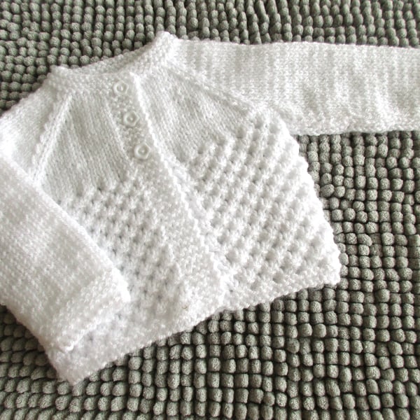 14" Newborn Three Button Baby Cardigan 