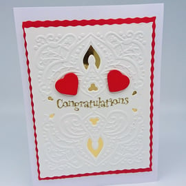 "Congratulations" Wedding, Anniversary, Engagement HandmadeCard FREE P&P to UK. 