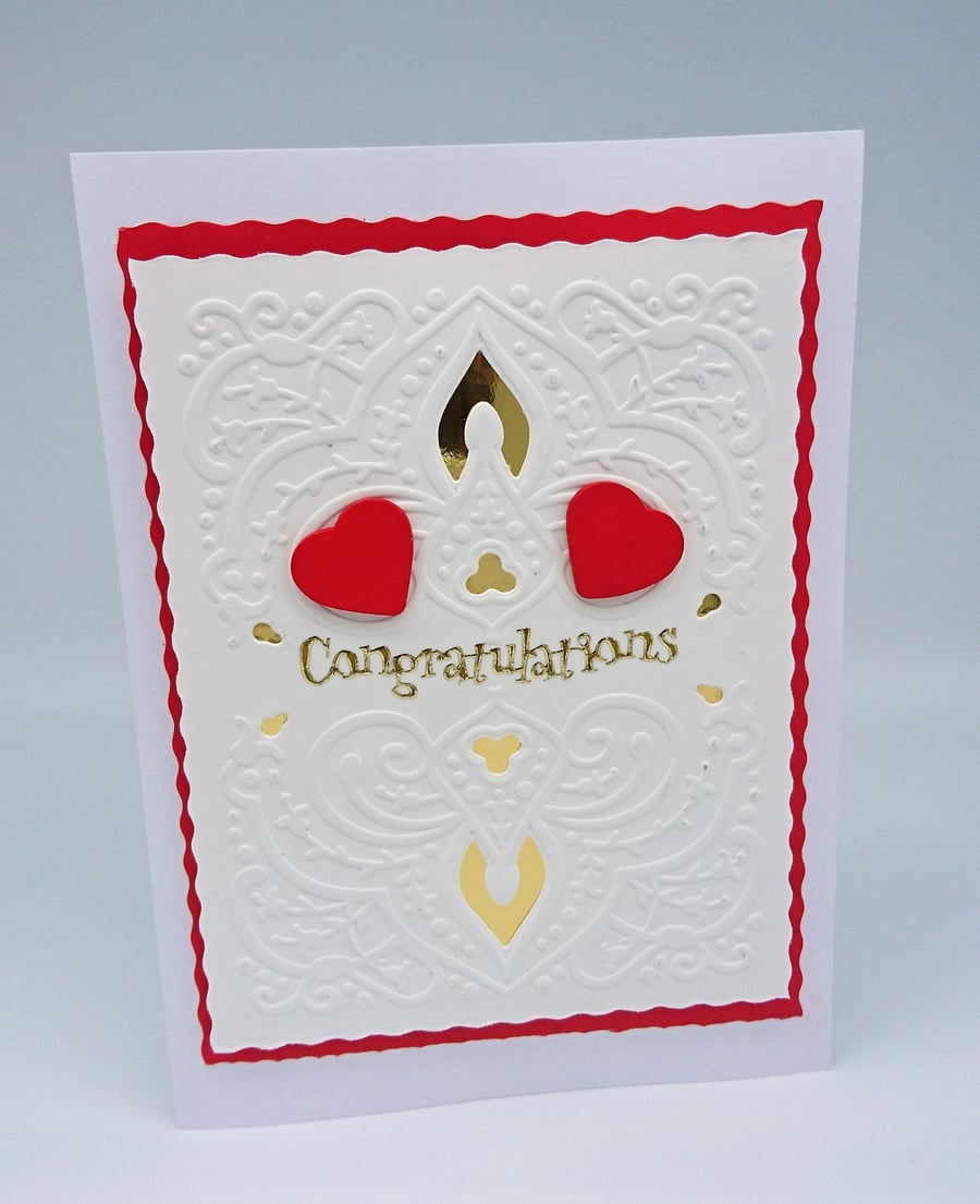 "Congratulations" Wedding, Anniversary, Engagement HandmadeCard FREE P&P to UK. 