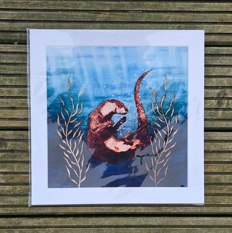Otter in Kelp Giclee Print 