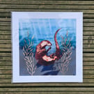 Otter in Kelp Giclee Print 