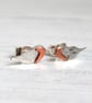 Copper breasted silver robin earrings - Image 2