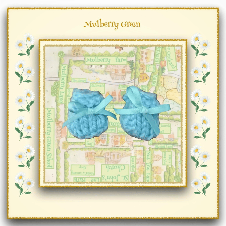 Turquoise Mittens or Bootees  to fit Baby Daisy 
