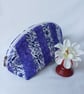 Pretty patchwork purple and white pouch