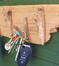 Driftwood  rack holder four wooden hooks car, shed, garage, beach hut keys - Image 3