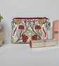 Coin purse in red art nouveau style print - Image 1