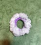 Lilac & Parma Violet with White Fur Trim Extra Extra Small Scrunchies Hair Ties - Image 1