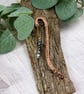 Bookmark, Forged and Stamped Copper, Snowflake Jasper and Agate - Image 2