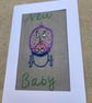 New baby character embroidered card. - Image 3