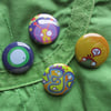 Set of 4 x 25mm metal button badges – Monsters