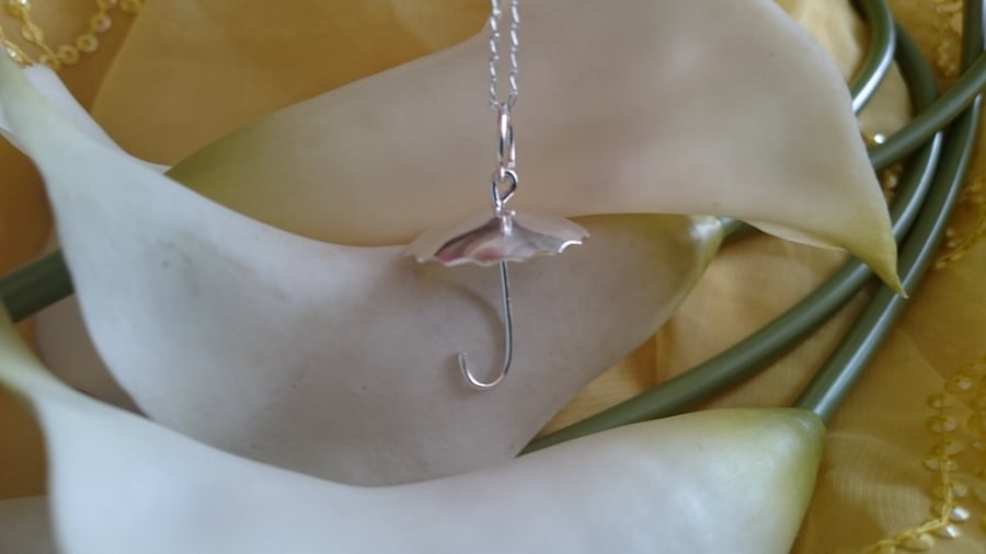 Sterling silver umbrella necklace 