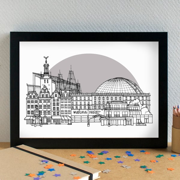 Stockholm Skyline Travel Art Print
