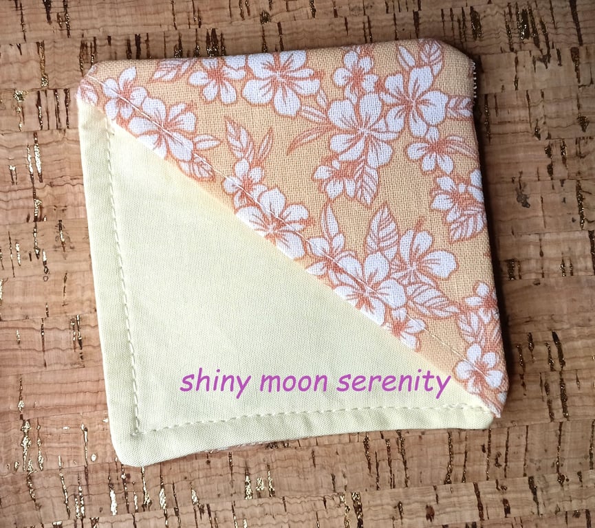 White Flower on Peach background, Corner Bookmark