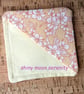 White Flower on Peach background, Corner Bookmark