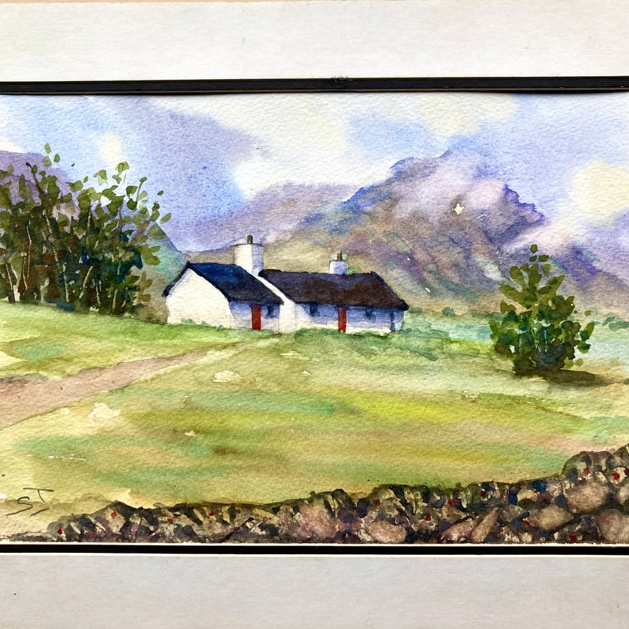 Blackrock Cottage Glencoe Scottish Highlands original watercolour art 