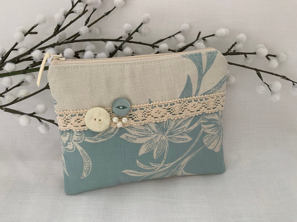 Perfectly Imperfect, Zipped Purse, Pouch, Small Cosmetic Bag, Vintage Purse