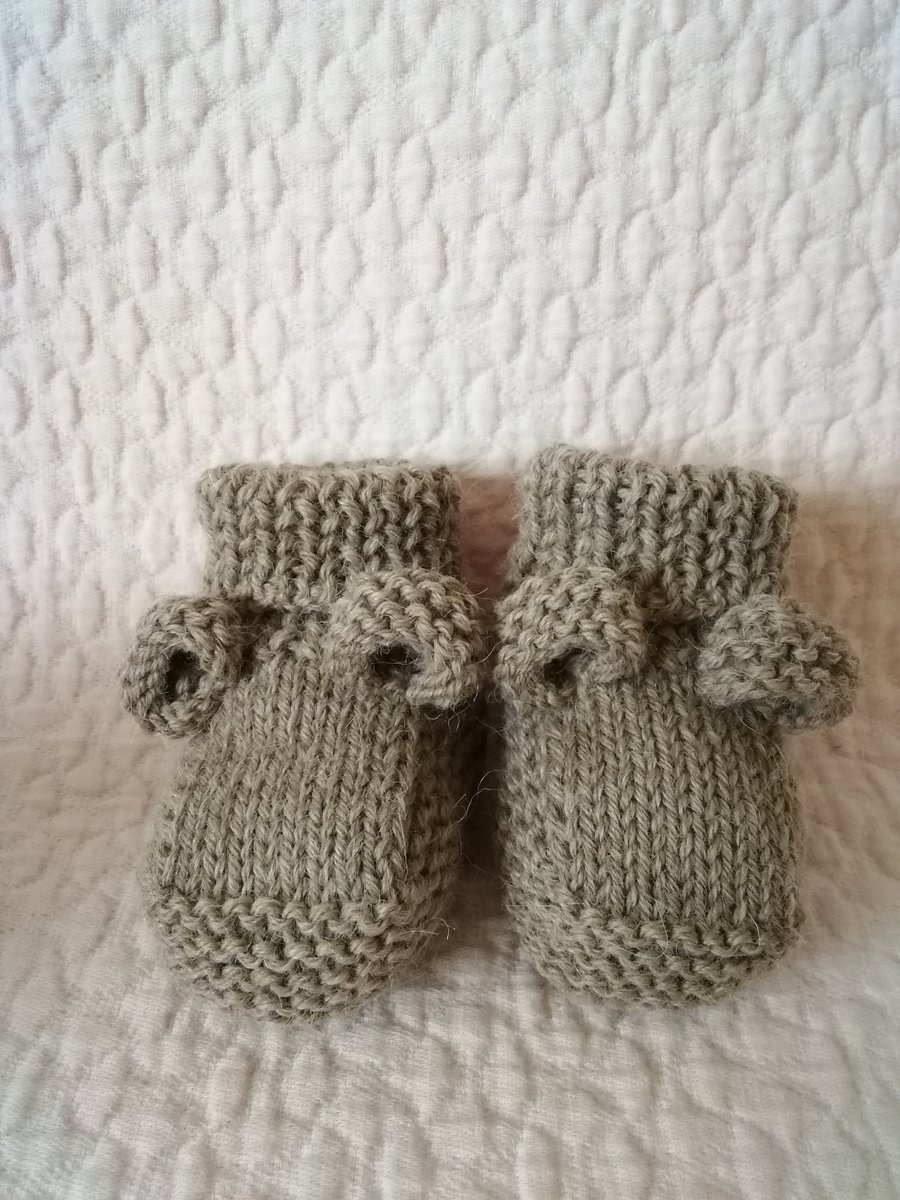 Hand knitted baby bear booties 