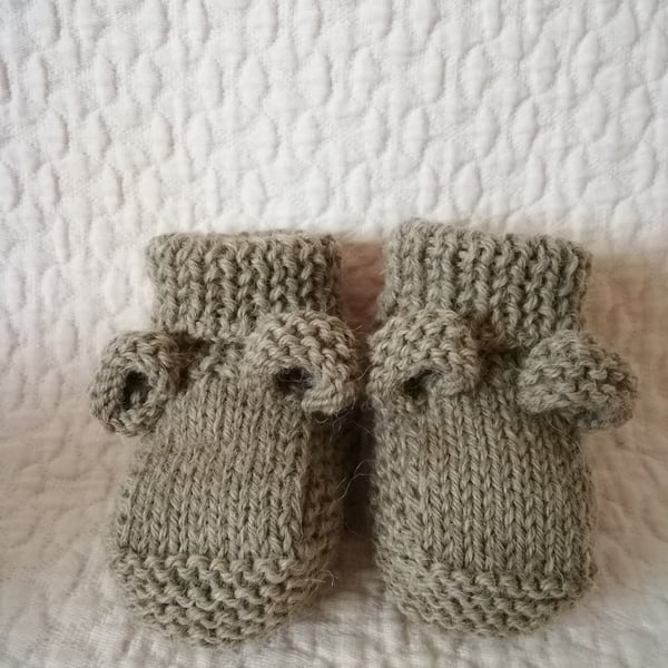 Hand knitted baby bear booties 